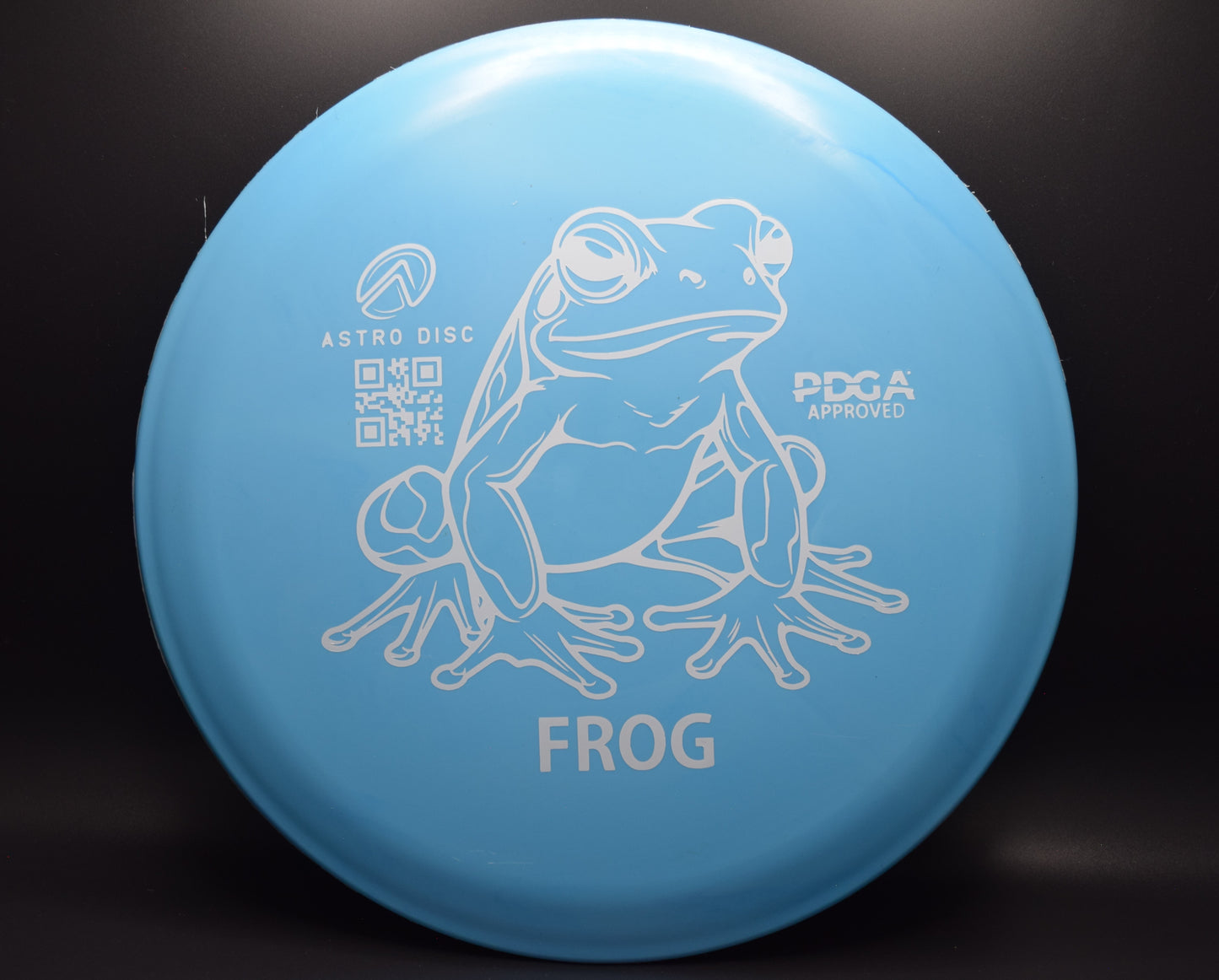 Frog - blue with white stamp.