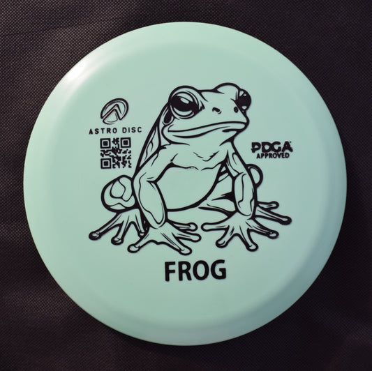 Frog - green with black stamp.