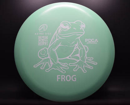 Frog - green with white stamp